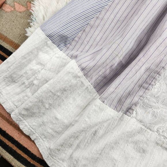 Forla Paris Women's Mixed Medium Stripe Eyelet Lace Boho Nautical Preppy Women's - Picture 9 of 9